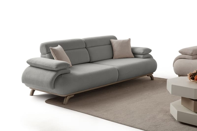 Kelnor 3-sits Soffa 246x81x97 cm - Grå - Möbler - Soffa - 3 sits soffa