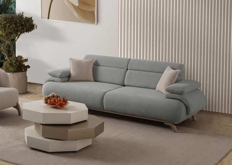 Kelnor 3-sits Soffa 246x81x97 cm - Grå - Möbler - Soffa - 3 sits soffa
