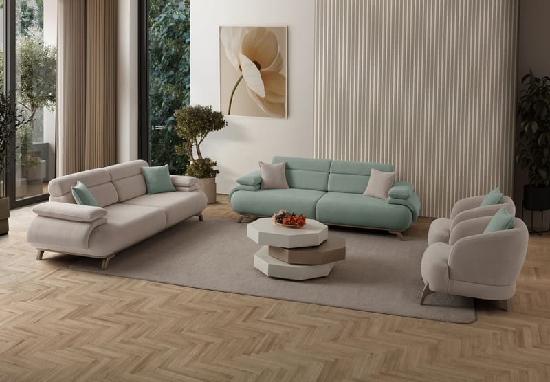 Kelnor 3-sits Soffa 246x81x97 cm - Havsgrön - Möbler - Soffa - 3 sits soffa