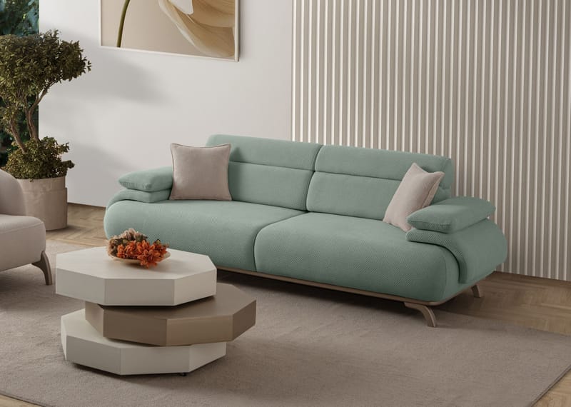 Kelnor 3-sits Soffa 246x81x97 cm - Havsgrön - Möbler - Soffa - 3 sits soffa