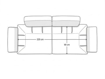 Kelnor 3-sits Soffa 246x81x97 cm - Havsgrön - Möbler - Soffa - 3 sits soffa