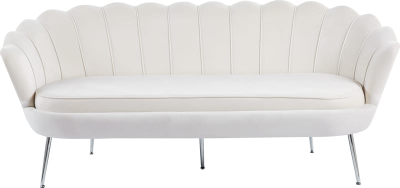 3-sits Soffa Kingsley i Sammet 180 cm - Offwhite - Möbler - Soffa - Sammetssoffa