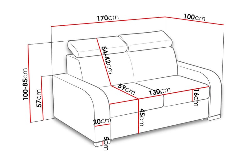 Lavona 2-sits Soffa - Brun - 3 sits soffa