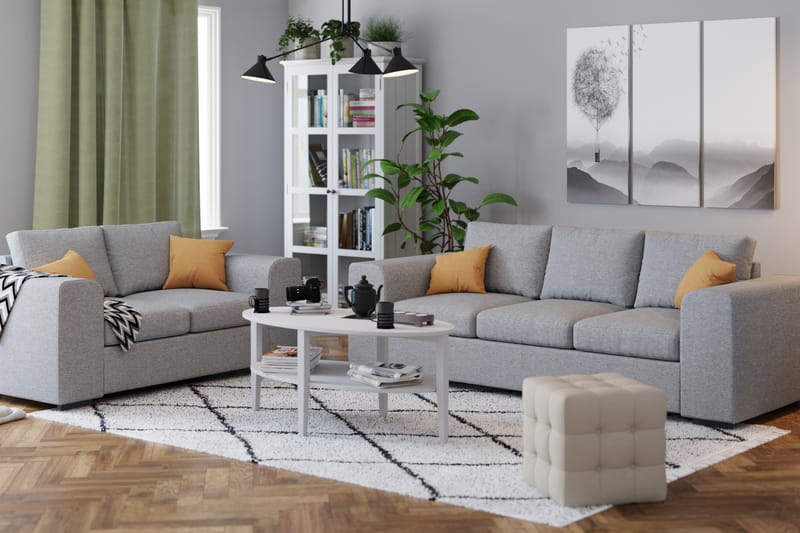 Link 3-sits Tygsoffa - Ljusgrå - Möbler - Soffa - 3 sits soffa