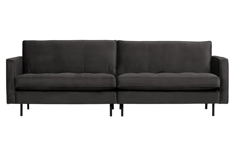 Lissbon 3-sits Sammetssoffa 275 cm, Grå