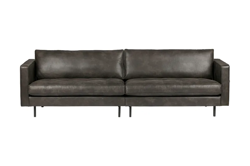Lissbon 3-sits Soffa 275 cm i Konstläder, Mörkgrå