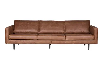 Lissbon 3-sits Soffa 277 cm i Konstläder - Cognac - Möbler - Soffa - 3 sits soffa
