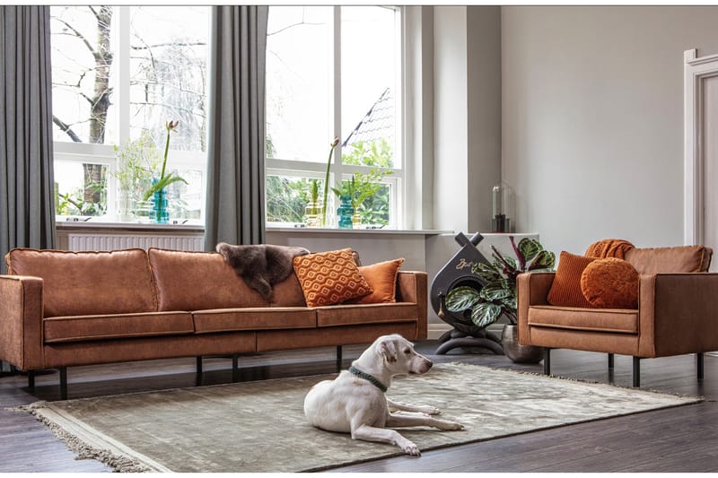 Lissbon 3-sits Soffa 277 cm i Konstläder - Cognac - Möbler - Soffa - 3 sits soffa