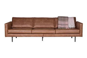 Lissbon 3-sits Soffa 277 cm i Konstläder - Cognac - Möbler - Soffa - 3 sits soffa