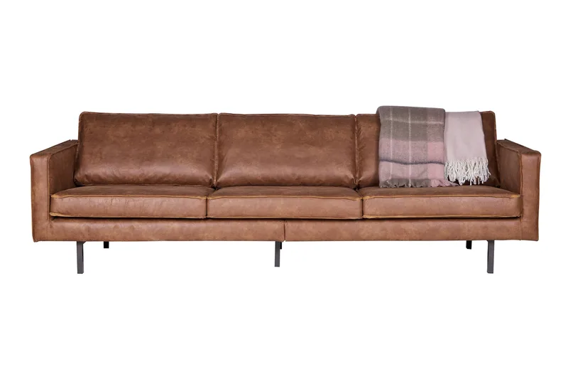 Lissbon 3-sits Soffa 277 cm i Konstläder, Cognac
