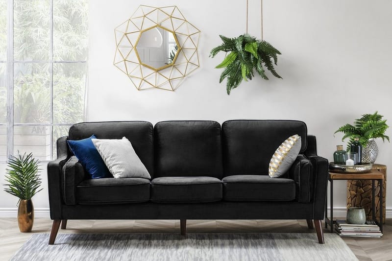 Lokka Soffa 3 Sits - Svart - Möbler - Soffa - 3 sits soffa