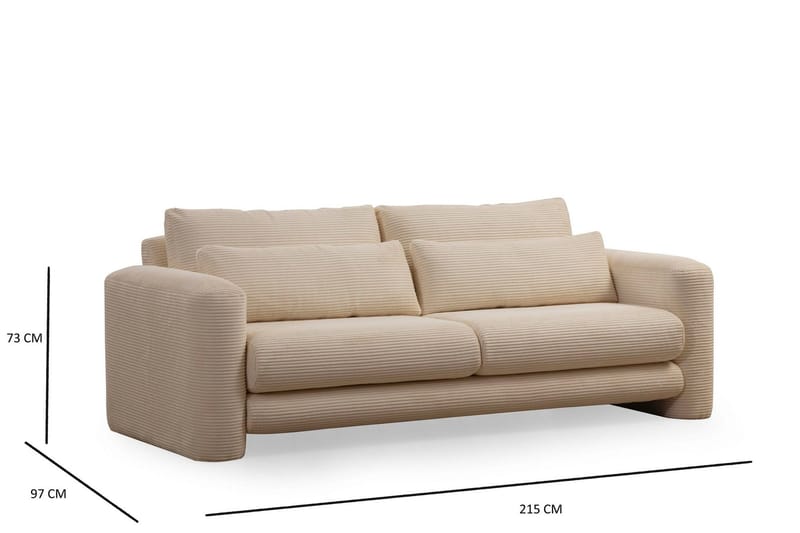 Makhan Soffa 3-sits - Beige - Möbler - Soffa - 3 sits soffa