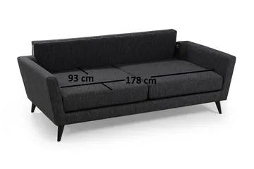 Mangia 3-Sits Soffa - Grå - Möbler - Soffa - Bäddsoffa - Bäddsoffa 3 sits