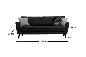 Mangia 3-Sits Soffa - Grå - Möbler - Soffa - Bäddsoffa - Bäddsoffa 3 sits