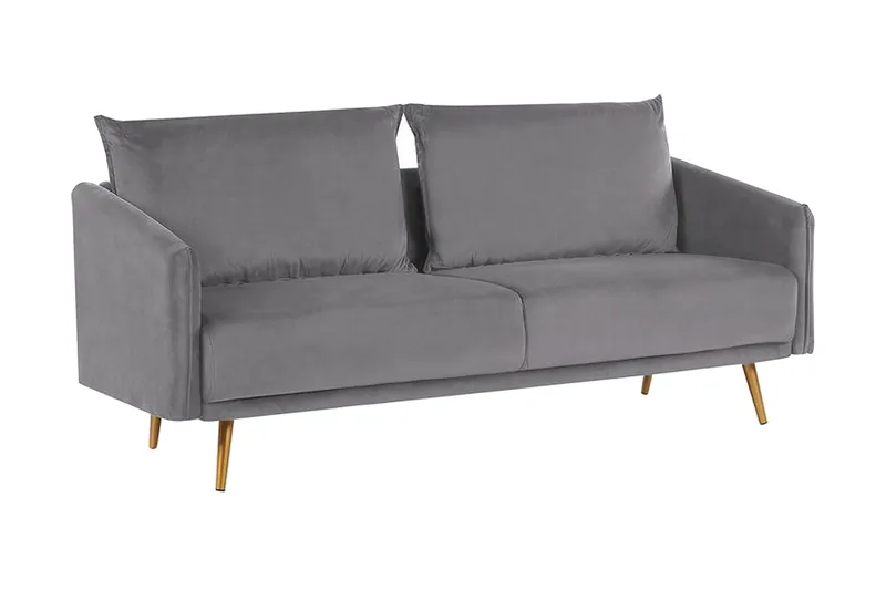 Maurana 3-sits Soffa - Sammet/Grå - Möbler - Soffa - 3 sits soffa