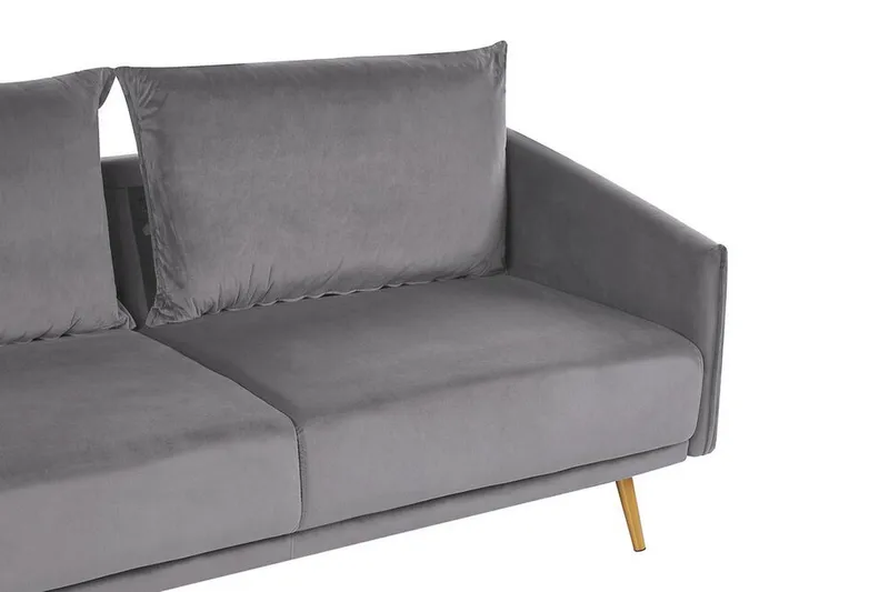Maurana 3-sits Soffa - Sammet/Grå - Möbler - Soffa - 3 sits soffa