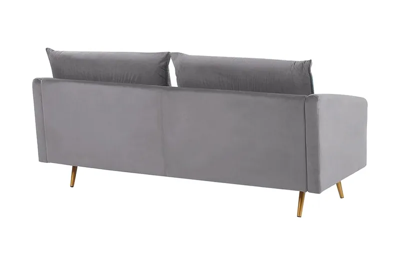 Maurana 3-sits Soffa - Sammet/Grå - Möbler - Soffa - 3 sits soffa
