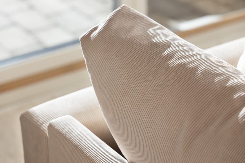 Menard 3-sits Djup Manchestersoffa 205 cm bred - Beige - Möbler - Soffa - 3 sits soffa