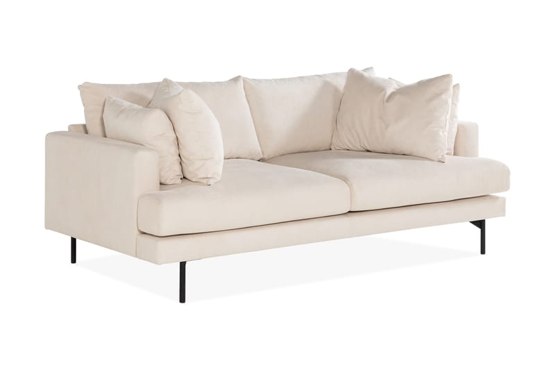 Menard 3-sits Djup Manchestersoffa 205 cm bred - Beige - Möbler - Soffa - 3 sits soffa