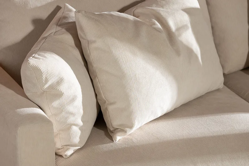 Menard 3-sits Djup Manchestersoffa - Beige - Möbler - Soffa - 3 sits soffa