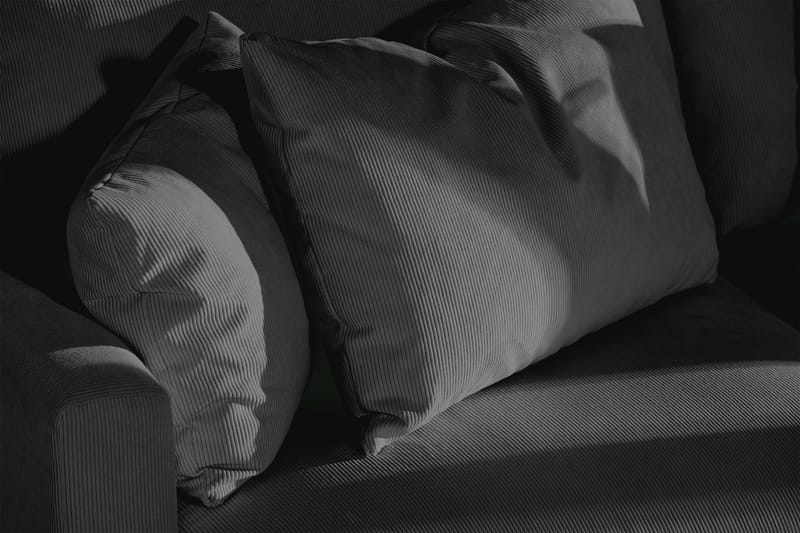 Menard 3-sits Djup Manchestersoffa - Grå - Möbler - Soffa - 3 sits soffa