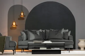 Menard 3-sits Djup Manchestersoffa - Grå - Möbler - Soffa - 3 sits soffa