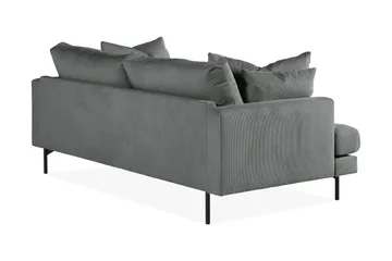 Menard 3-sits Djup Manchestersoffa - Grå - Möbler - Soffa - 3 sits soffa