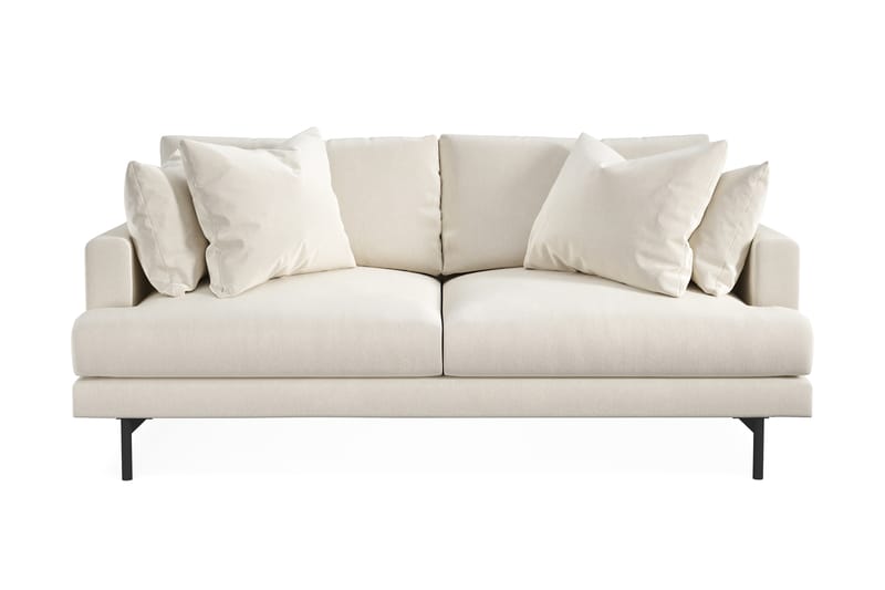 Menard 3-sits Djup Sammetssoffa 205 cm bred - Krämvit - Möbler - Soffa - 3 sits soffa