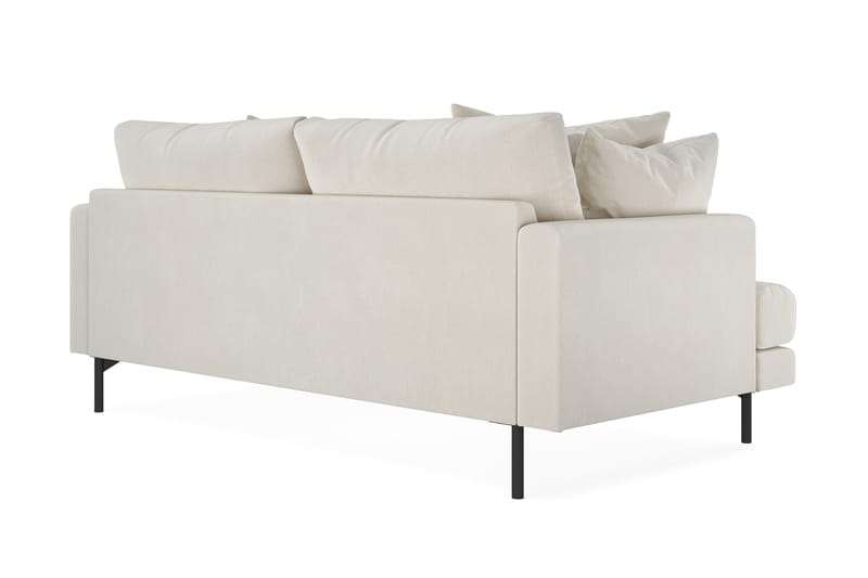 Menard 3-sits Djup Sammetssoffa 205 cm bred - Krämvit - Möbler - Soffa - 3 sits soffa