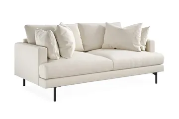 Menard 3-sits Djup Sammetssoffa 205 cm bred - Krämvit - Möbler - Soffa - 3 sits soffa