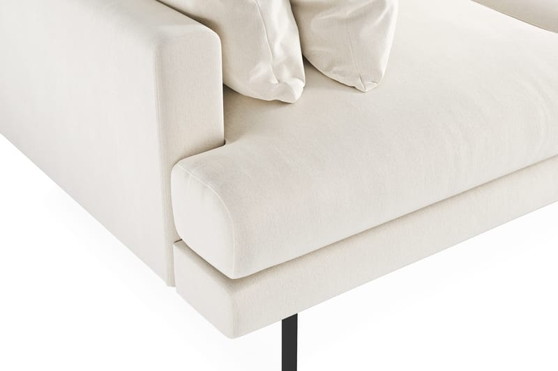 Menard 3-sits Djup Sammetssoffa 205 cm bred - Krämvit - Möbler - Soffa - 3 sits soffa