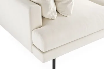 Menard 3-sits Djup Sammetssoffa 205 cm bred - Krämvit - Möbler - Soffa - 3 sits soffa