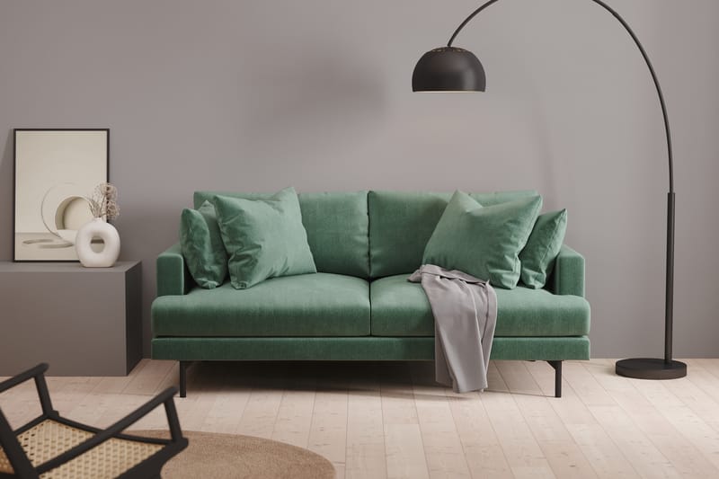 Menard 3-sits Djup Sammetssoffa - Mörkgrön - Möbler - Soffa - 3 sits soffa