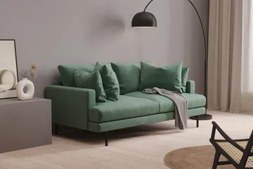 Menard 3-sits Djup Sammetssoffa - Mörkgrön - Möbler - Soffa - 3 sits soffa