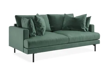 Menard 3-sits Djup Sammetssoffa - Mörkgrön - Möbler - Soffa - 3 sits soffa