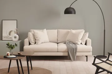 Menard 3-sits Djup Tygsoffa 205 cm bred - Beige - Möbler - Soffa - 3 sits soffa