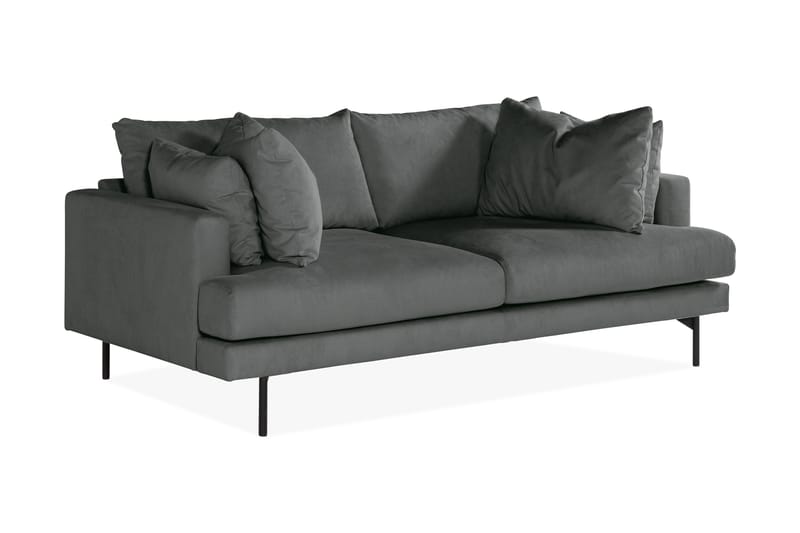Menard 3-sits Manchestersoffa - Grå - Möbler - Soffa - 3 sits soffa