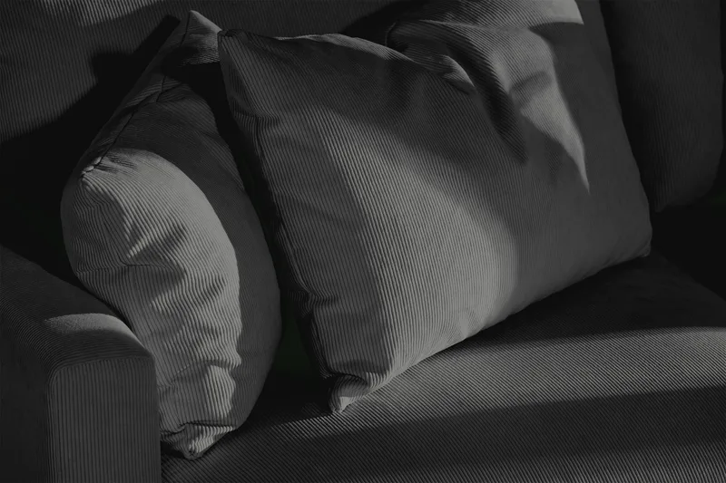 Menard 3-sits Manchestersoffa - Grå - Möbler - Soffa - 3 sits soffa