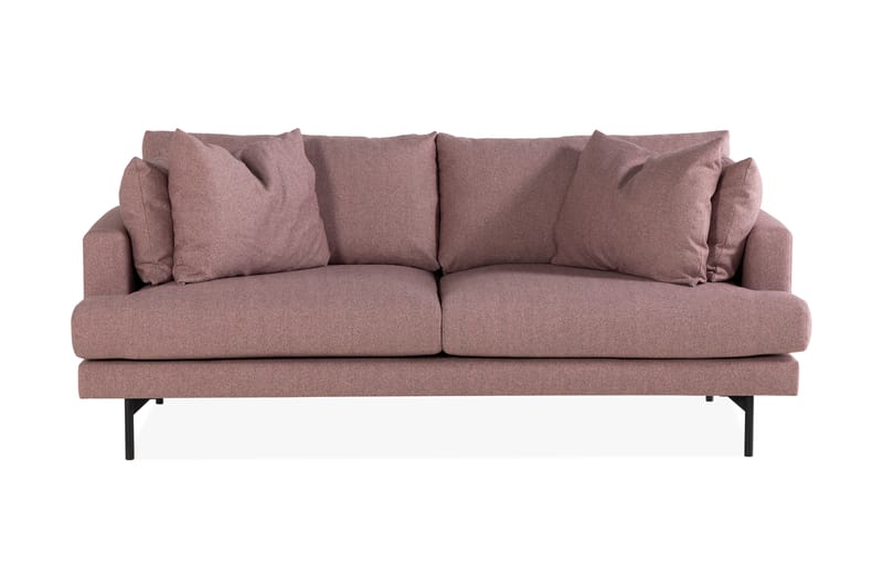 Menard 3-sits Soffa - Lila/Svart - Skinnsoffor - Sammetssoffa - 3 sits soffa - 4 sits soffa - Soffa - 2 sits soffa