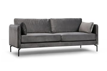 Mezonzo 3-sits Sammetssoffa 217 cm med Höga Ben - Grå - Möbler - Soffa - 3 sits soffa