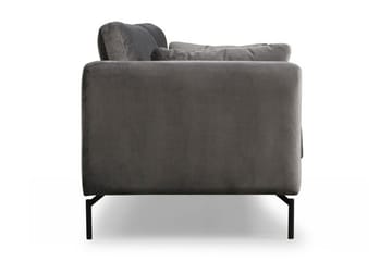 Mezonzo 3-sits Sammetssoffa 217 cm med Höga Ben - Grå - Möbler - Soffa - 3 sits soffa