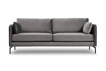 Mezonzo 3-sits Sammetssoffa 217 cm med Höga Ben - Grå - Möbler - Soffa - 3 sits soffa