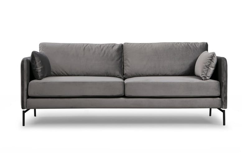 Mezonzo 3-sits Sammetssoffa 217 cm med Höga Ben, Grå