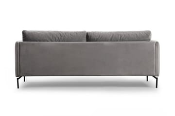 Mezonzo 3-sits Sammetssoffa 217 cm med Höga Ben - Grå - Möbler - Soffa - 3 sits soffa
