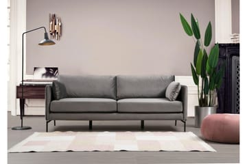 Mezonzo 3-sits Sammetssoffa 217 cm med Höga Ben - Grå - Möbler - Soffa - 3 sits soffa