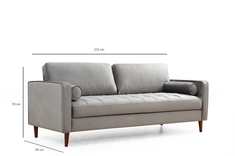 Mirrilnesh Soffa 3-sits - Ljusgrå - Möbler - Soffa - 3 sits soffa
