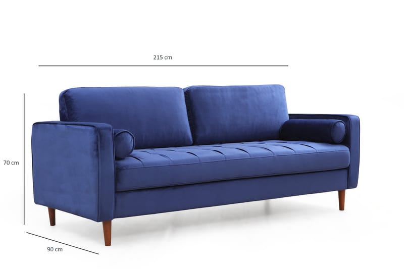 Mirrilnesh Soffa 3-sits - Marinblå - Möbler - Soffa - 3 sits soffa