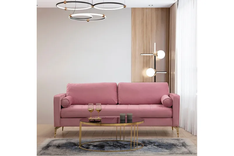 Mirrilnesh Soffa 3-sits - Rosa - Möbler - Soffa - 3 sits soffa