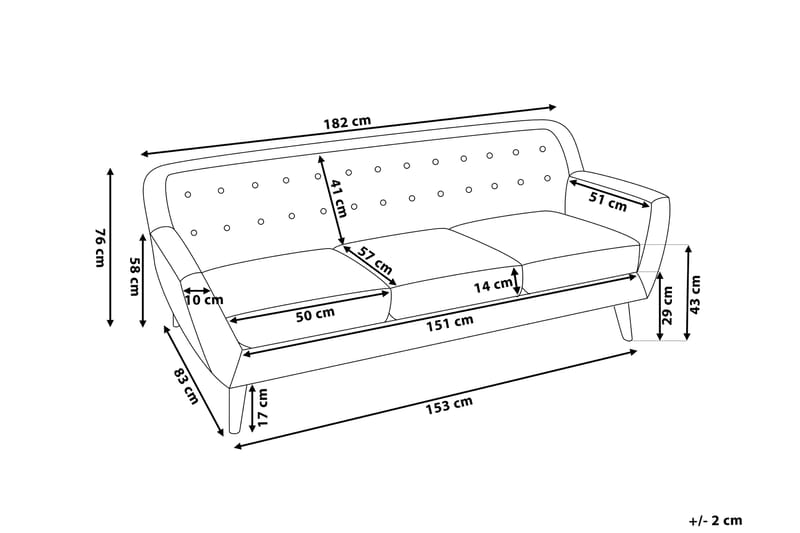 Motala Soffa 3 Sits - Blå - Möbler - Soffa - 3 sits soffa