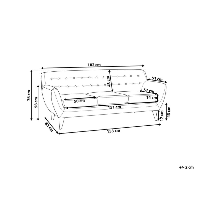 3-sits soffa Motala - Möbler - Soffa - Chesterfield soffa